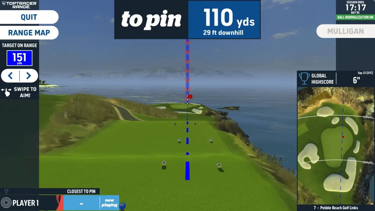 Toptracer Closest to Pin game at Pebble Beach