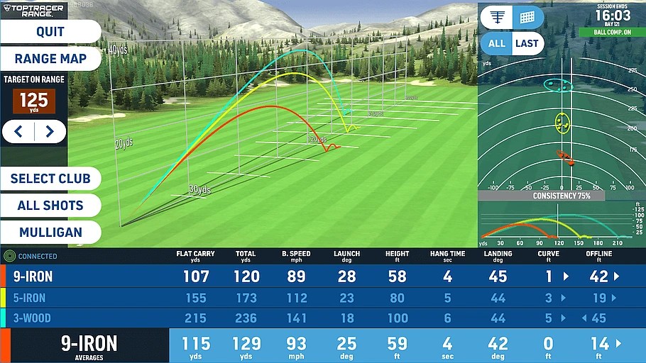 Toptracer My Practice game screen