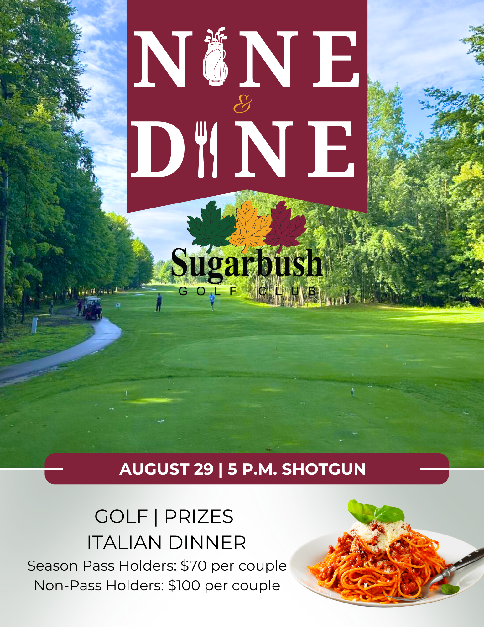 Nine & Dine Italian Date Night flyer