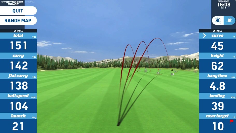 Toptracer Warm Up game screen